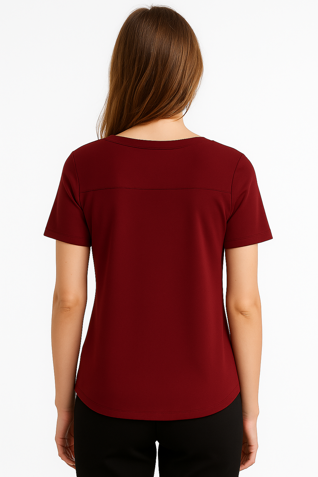 Damski T-shirt z okrągłym dekoltem i krótkim rękawem