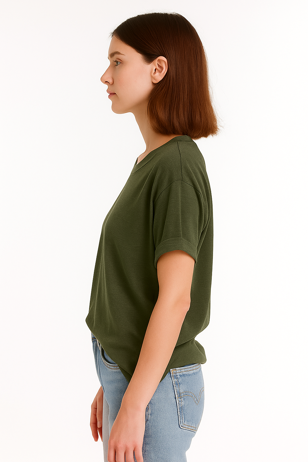 Damski T-shirt z okrągłym dekoltem i krótkim rękawem