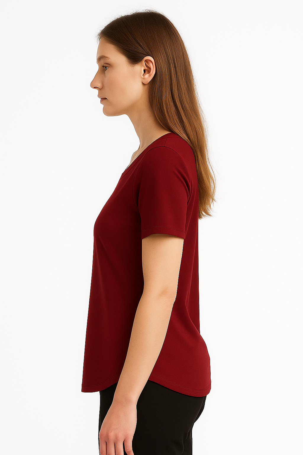 Damski T-shirt z okrągłym dekoltem i krótkim rękawem