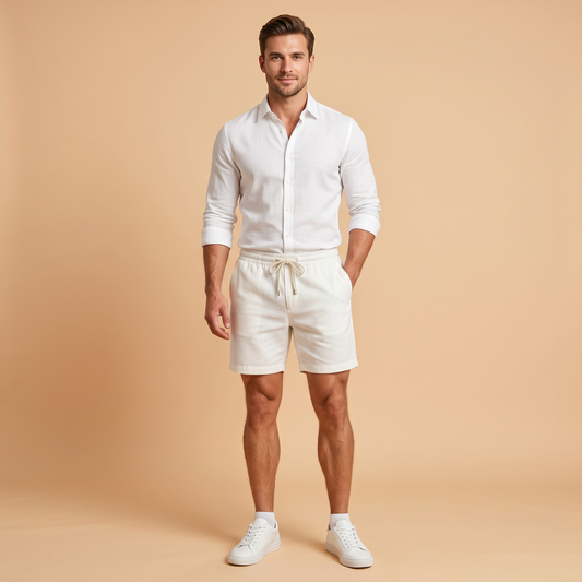 Luźne i wygodne szorty z bawełny i lnu