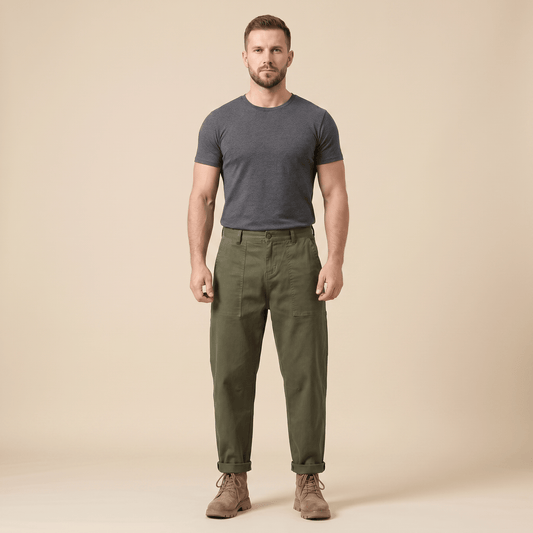 Stylowe szerokie spodnie cargo z panelami
