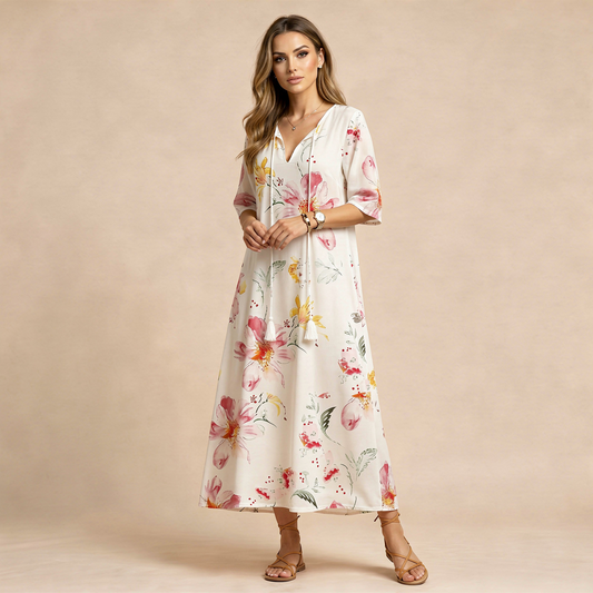 Warstwowa sukienka maxi w stylu boho ze spódnicą